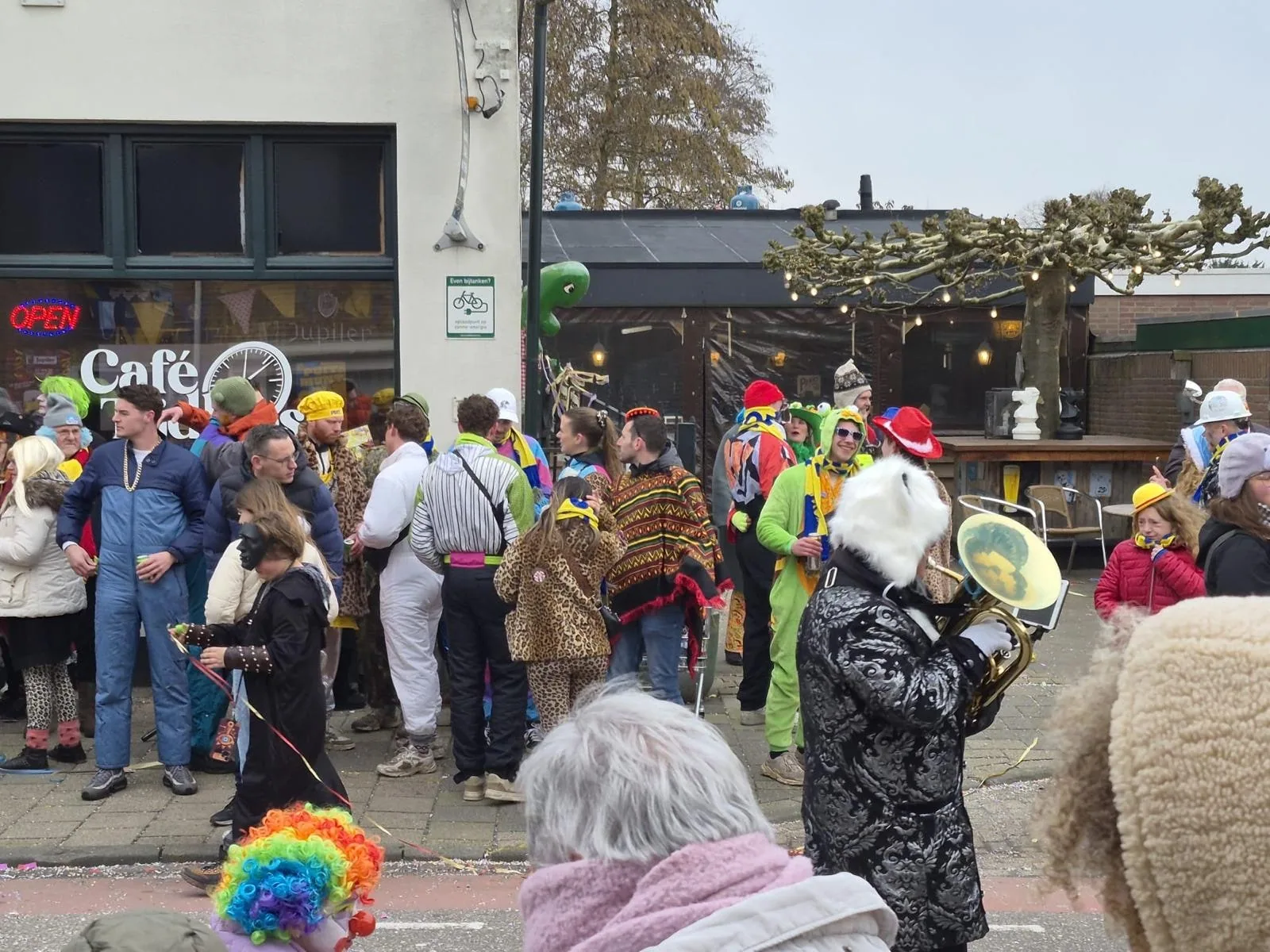 Fanfare bij het terras met carnaval